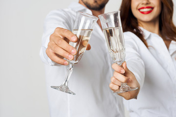 couple toasting with champagne
