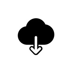 Download cloud icon, vector illustration. Flat design style. vector download cloud icon illustration isolated on White background, download cloud icon Eps10.