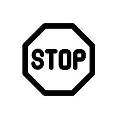 stop icon vector. stop sign on white background. stop icon for web and app