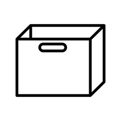 cardboard box with handles icon thick line