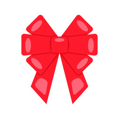 Red ribbon bow icon isolated on white background