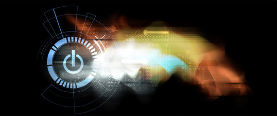 Cloud technology. Integrated digital web concept background