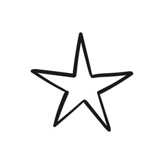Star doodle icon. Hand drawn illustration.