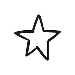 Star doodle icon. Hand drawn illustration.