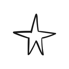 Star doodle icon. Hand drawn illustration.