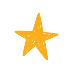 Star doodle icon. Hand drawn illustration.