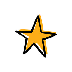 Obraz premium Star doodle icon. Hand drawn illustration.