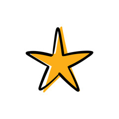 Obraz premium Star doodle icon. Hand drawn illustration.