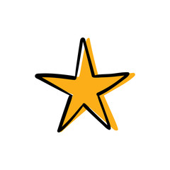 Obraz premium Star doodle icon. Hand drawn illustration.