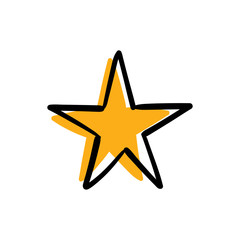 Obraz premium Star doodle icon. Hand drawn illustration.