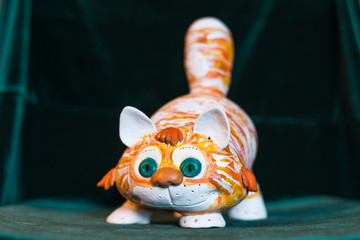 ceramic statuettes of cat art and creativity
