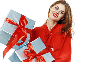 young woman with gift