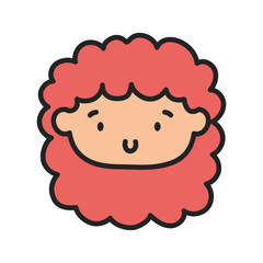 kids toy, cute face little doll icon