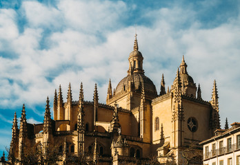 Fototapeta na wymiar Segovia Cathedral, a Roman Catholic Gothic-style church in Spain