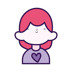 cute little girl happy cartoon character portrait