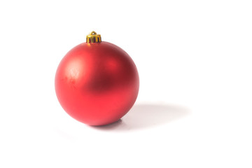 red  christmas bals isolated on white background
