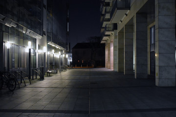 Night time office alley