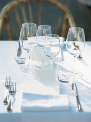 Table setting for an event party or wedding reception