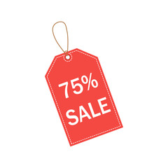 Obraz na płótnie Canvas Sale tag. Get Extra 75% off Sale. Discount offer price sign. Special offer symbol. Save 75 percentages. Shopping banner. Market offer. Vector