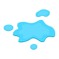 Puddle, liquid, vector, cartoon style, isolated, illustration, on a white background