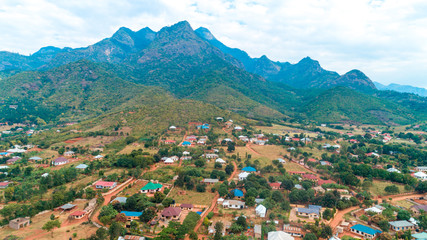 Aerial view of the mount Uluguru in Morogoro.