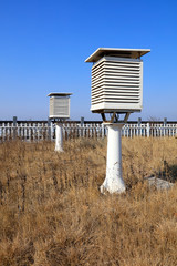 Weather blinds are outdoors