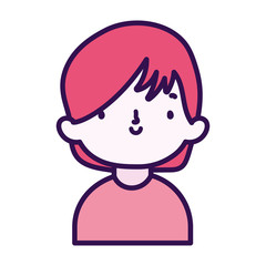 cute little boy cartoon character portrait