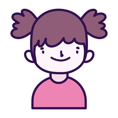 cute little girl happy cartoon character portrait