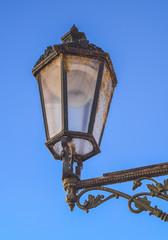 Fototapeta na wymiar Prague lamp with blue sky still life, Prague, Czech Republic