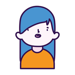 cute little girl happy cartoon character portrait