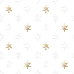 Seamless Christmas pattern. Gold elegant minimalistic background.
