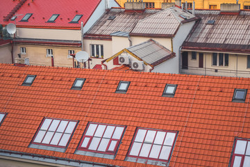 View of roofs, Prague, Czech Republic