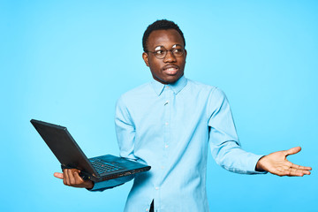 young man with laptop