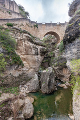 Fototapeta premium Puente Viejo from beneath in Ronda Spain