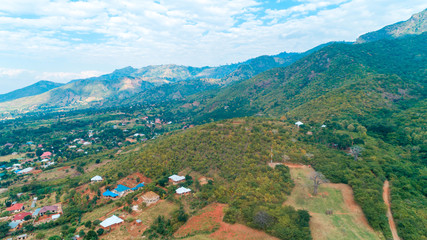 Aerial view of the mount Uluguru in Morogoro.