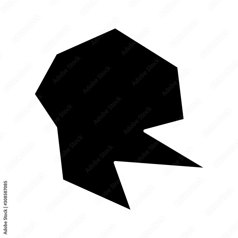 Poster geometric figure glyph icon. decorative element. abstract shape. isometric solid form. broken fracta