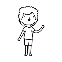 cute little boy cartoon character design thick line