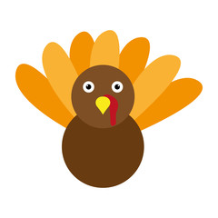 Cartoon icon of a turkey. Thanksgiving season - Vector