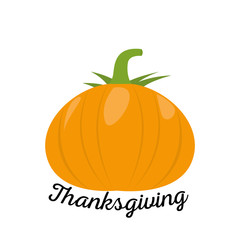 Pumpkin icon with thanksgiving text - Vector illustration