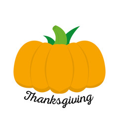 Pumpkin icon with thanksgiving text - Vector illustration