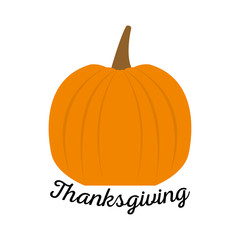 Pumpkin icon with thanksgiving text - Vector illustration