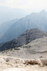 View to Triglav National Park mountains from Mala Mojstrovka peak, Slovenia	