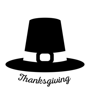Silhouette of a pilgrim hat. Thanksgiving season - Vector illustration