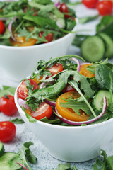 A bowl full of vegetable salad