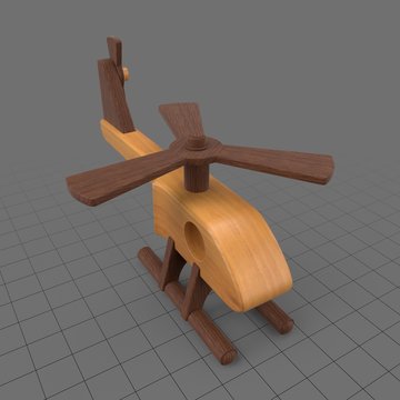 Wooden toy helicopter