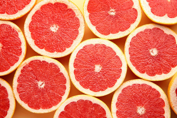 Fresh ripe grapefruits as background
