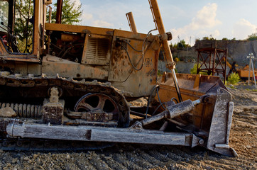 Fototapeta na wymiar bulldozer at construction site