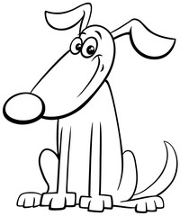 cartoon dog animal character coloring book page