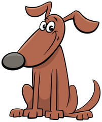 cartoon happy brown dog animal character