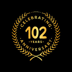 102 years design template. 102nd vector and illustration.